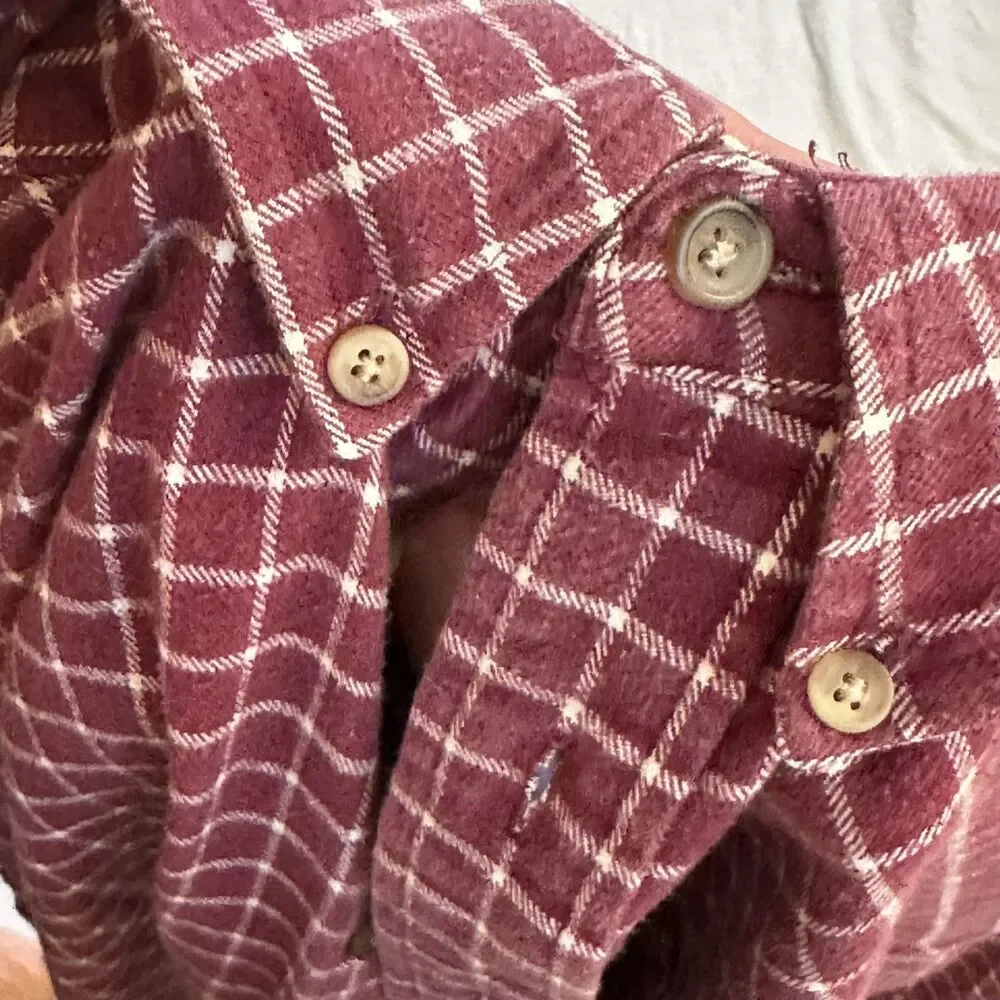 Y2K Cambridge Classics Burgundy Plaid Shirt XL
